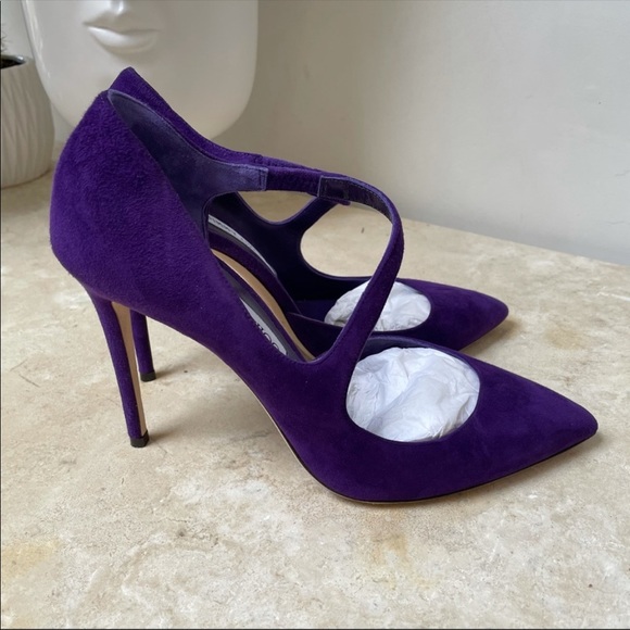 Jimmy choo purple suede crossover bump - Picture 4 of 8